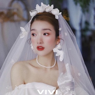 Pre-order 👰🏻‍♀️CYH-029 เวลผมเจ้าสาว เวลติดผมประดับดอกไม้ เวลและต่างหู เครื่องประดับเจ้าสาววินเทจ เจ้าสาวในสวน งานนำเข้