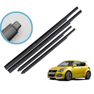 แถบพลาสติกซีลประตูรถยนต์ สีดํา สําหรับ Suzuki SWIFT 2005 2006 2007 2008 2009 2010 2011 2012 2013