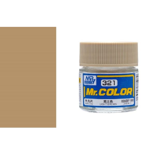 สีสูตรทินเนอร์ Mr.Hobby สีกันเซ่ C321 Light Brown Semi-Gloss 10ml