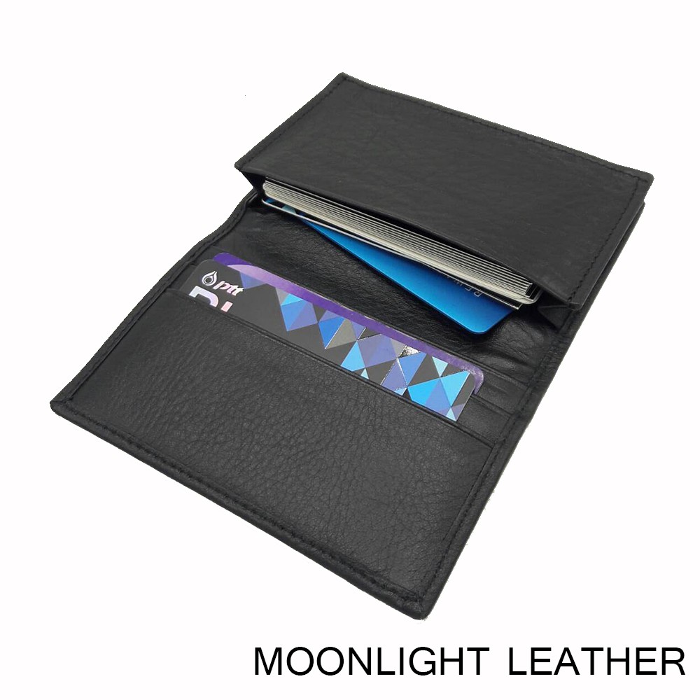 กระเป๋าใส่บัตร นามบัตร หนังวัวแท้ รุ่น Biz สีดำ สวยงาม ไม่ลอกร่อน ไม่แตก ยิ่งใช้ยิ่งสวย พกพาง่าย มีกล่องเป็นของขวัญได้