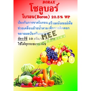 โบรอนผง โบรอน โซลูบอร์ Boron ธาตุอาหารเสริมดอก ผิว ผล เพิ่มเซลล์ผนัง ลดการแตกของพืชผักผลไม้ 💥ละลายเร็ว มี 2 ขนาด ถูกชัวร