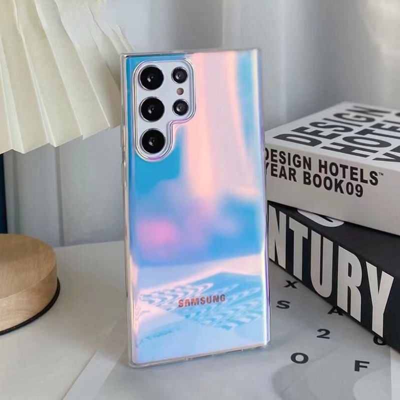 เคสโทรศัพท์มือถือ แบบนิ่ม ลายสายรุ้ง สีม่วง สีสันสดใส สําหรับ Samsung Galaxy A53 A33 A73 A13 A23 S22 S21 Ultra Note 20 A12 A32 5G