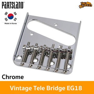 Partsland Vintage Tele Bridge 6 Barrel Saddle EG18 หย่อง / บริดจ์ เทเล งานเกาหลีแท้ สี Chrome