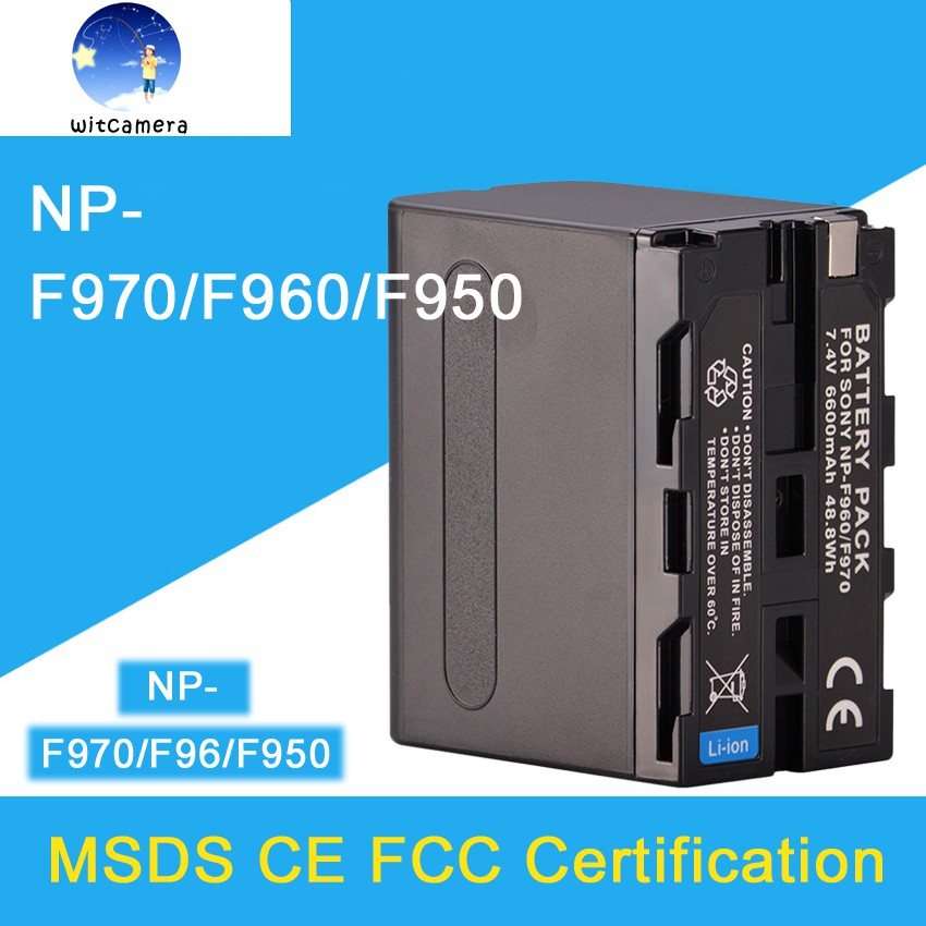 แบตเตอรี่เทียบ NP-F970 6600mAh ใช้สำหรับ F950 F970 F550 F770 MC1500C 190P 198P HD1000CและไฟLED YN300