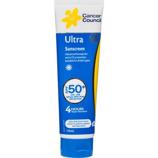 Cancer Council Ultra Sunscreen SPF50+ UVA/UVB แคนเซอร์เคาน์ซิล โลชั่นกันแดด สูตรอัลตร้า (Australia Imported) 110ml.