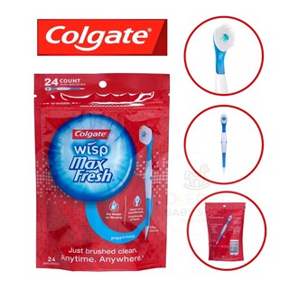 🌟พร้อมส่ง🌟 แปรงสีฟันพร้อมยาสีฟันแบบพกพา Colgate Wisp Max Fresh