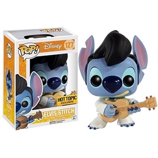 Funko Pop! โมเดลตุ๊กตาไวนิล Disney Elvis Stitch Exclusive 127 ของเล่นสะสม สําหรับเด็ก