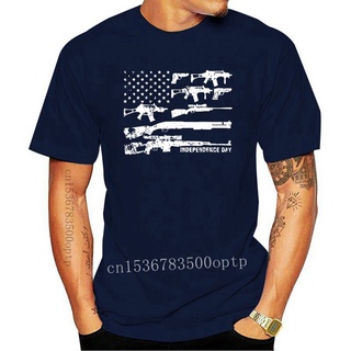 เสื้อยืดสีขาวเสื้อยืดแขนสั้น ผ้าฝ้าย พิมพ์ลายธงอเมริกัน July 4th Independence Day สําหรับผู้ชายS-4XL