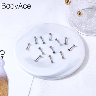 Bodyace จิวเจาะหู ทรงกระบอก สเตนเลส 2 3 4 มม. 1 ชิ้น
