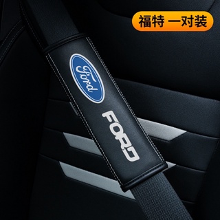 ปลอกหุ้มเข็มขัดนิรภัย หนังวัวแท้ สําหรับรถยนต์ Ford 2 ชิ้น ต่อชุด