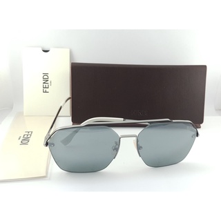 แว่นตา FENDI FF M0032/S 6LBT4 61/16 145 SILVER FRAME GRAY MIRROR พร้อมกล่อง (ใหม่)