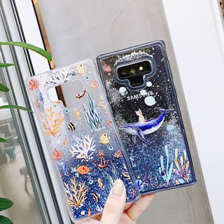 เคสโทรศัพท์ซิลิโคนพิมพ์ลายปลาโลมาประดับกากเพชรสําหรับ samsung galaxy a 8 2015/a6 a8 plus 2018