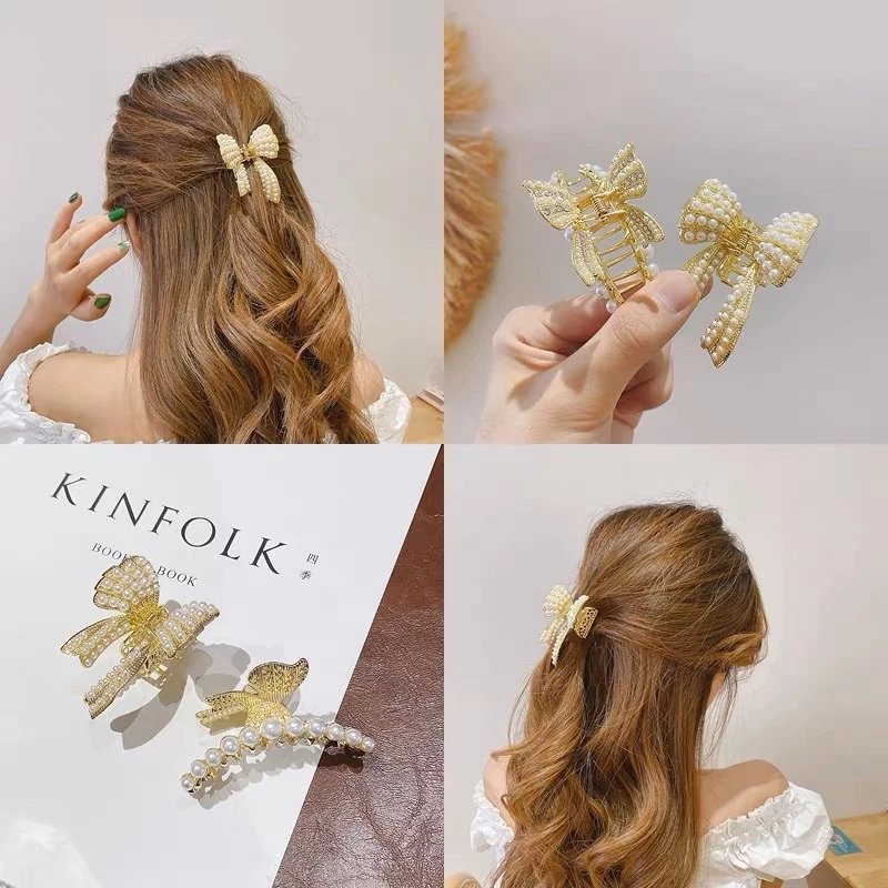 🇹🇭พร้อมส่งในไทย🇹🇭 กิ๊บติดผมโลหะประดับมุก Butterfly Pearl Clip พร้อมส่ง กิ๊บเกาหลี