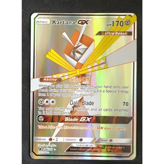 Kartana GX Card 106/111 คามิทซึรูกิ Pokemon Card Gold Flash Light (Glossy) ภาษาอังกฤษ