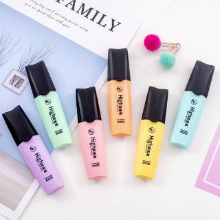 1Pcs Highlighter Candy Color Graffiti markers 6 colors Oblique tip Liquid ink School supplies Kawaii paint brush stationery pen