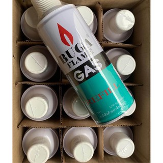 แก๊สกระป๋อง แก๊สเติมไฟแช็ค (12 กระป๋อง) BUGA GAS REFILL กระป๋องใหญ่ขนาดน้ำหนักรวม 290กรัม