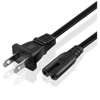 สาย AC 2 รู ยาว 1.5 เมตร พร้อม ปลั๊กเสียบ 2 ขาแบน 6A 250V สีดำ