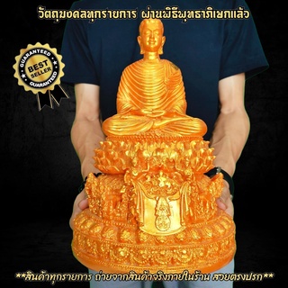 พระพุทธเจ้า ศิลปะคันธราช ปางสมาธิ สีน้ำทองงดงาม (หน้าตัก5นิ้ว)ฐานท่านเป็นเทพชุมนุม องค์ใหญ่เป็นมงคลมากแก่ผู้บูชา