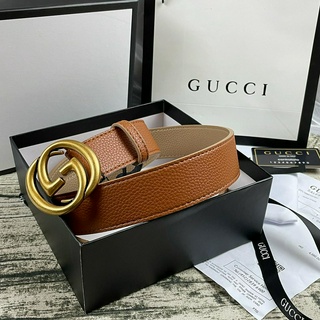 Gucci เข็มขัดหนังวัวแท้ ทรงกลม สไตล์นักธุรกิจ สําหรับวัยรุ่น