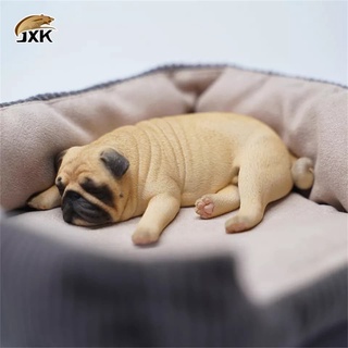 (มีของพร้อมส่ง 1 ตัว) Pre-order Model โมเดลน้องหมาปั๊กหลับบนเบาะ (Pug Sleeping) งาน JXK Studio 1/6