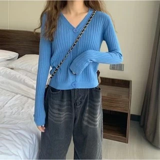 Cicishop(K226)เสื้อคลุมคานิแกนไหมพรมแขนยาว ผ้าทอร่องใหญ่ยืดได้เยอะมาก ใส่คลุมแมทช์เข้าได้กับทุกชุด