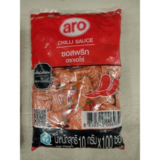 ซอสพริก (chili sauce) ตราเอโร่ แบบซองขนาด 10กรัมx100ซองChili sauce, Ero brand, sachet size 10gx100sachets