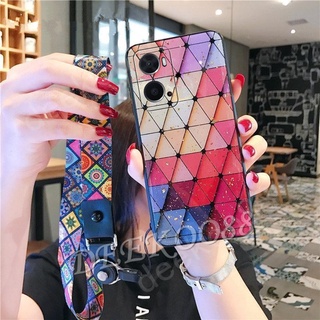 เคสโทรศัพท์มือถือ TPU ประดับเพชร วิบวับ พร้อมสายคล้อง สําหรับ OPPO Reno7 Z Pro 5G 2022