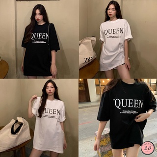 🎇 New2023 🎇 เสื้อยืดสกรีนลาย QUEFN แขนสั้นคอกลม 2 สี