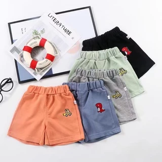 Babyonline(Y091)M1 (ส่งด่วน1วัน)กางเกงขาสั้นสำหรับเด็กปักลายน่ารัก ผ้าฝ้าย นิ่ม