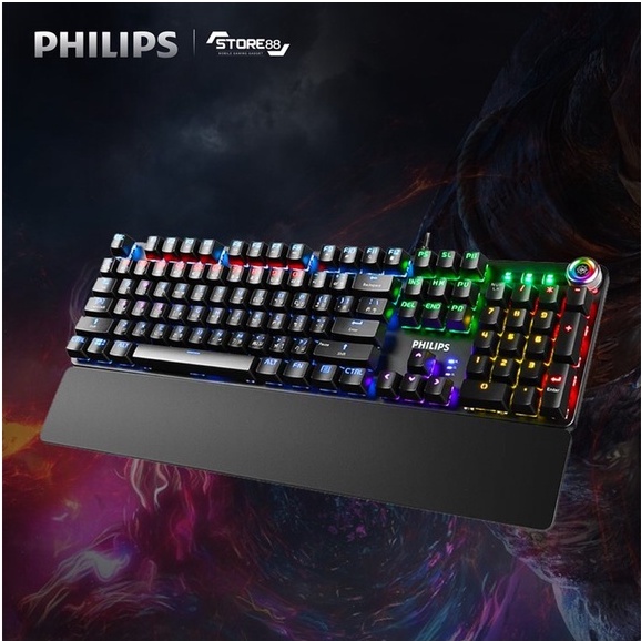 คีย์บอร์ด Philips SPK8605 Mechanical Gaming Keyboard  - Black Blue Switch