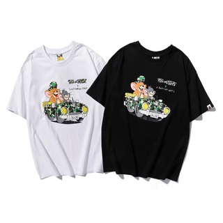 【HOT】เสื้อยืดแขนสั้น ผ้าฝ้าย พิมพ์ลาย Bape แฟชั่นสําหรับผู้ชาย และผู้หญิง