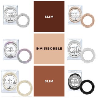 ของแท้ ยางมัดผม Invisibobble รุ่น Slim  ใส่ข้อมือได้ แยกขาย และ ยกกล่อง(3 เส้น คละสีได้) สินค้าพร้อมส่ง ของแท้