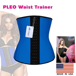 PLEO ปลอกรัดเอว Waist Trainer Corset เอวคอด เอวเพรียว ปรับรูปร่างสรีระ จาก USA - สีน้ำเงิน