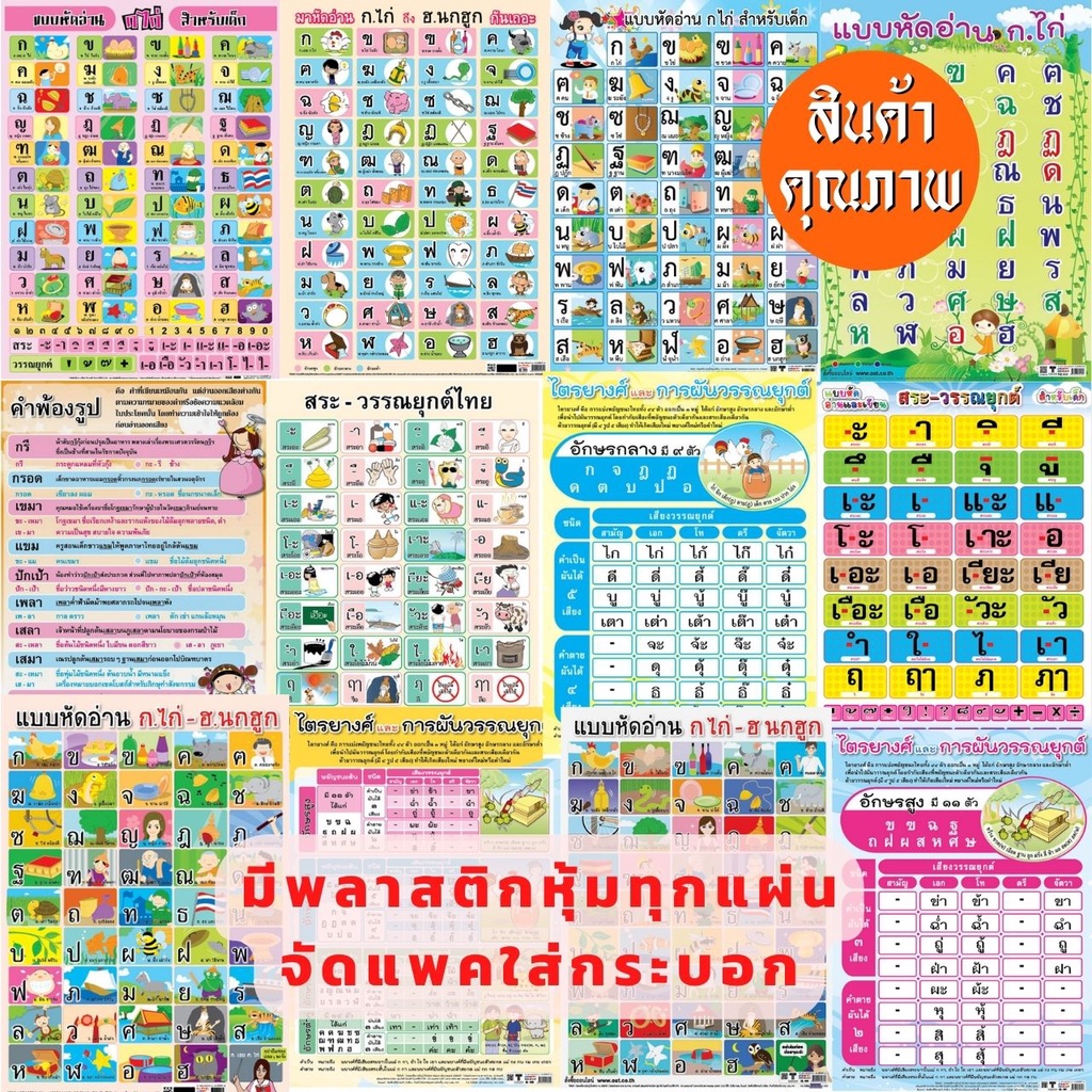 โปสเตอร์ ก.ไก่-ฮ.นกฮูก โปสเตอร์กลุ่มวิชาภาษาไทย หมวดภาษาไทย โปสเตอร์กระดาษ สื่อการเรียนการสอน สื่อการเรียนรู้ ปฐมวัย