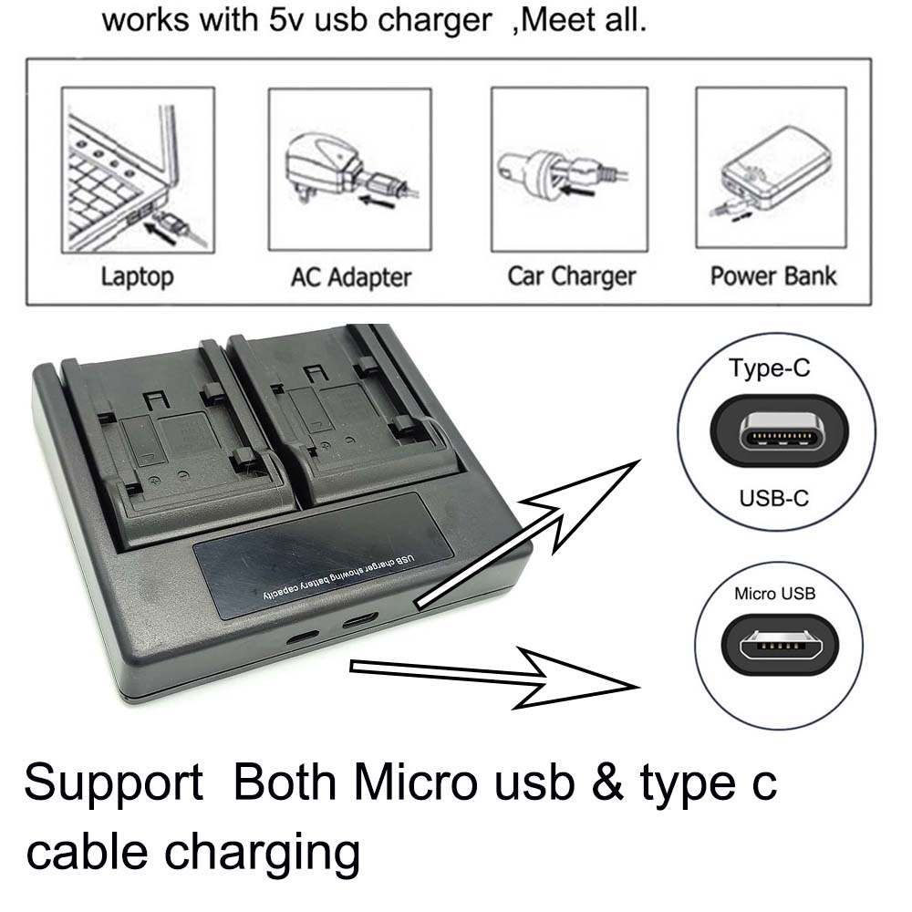 เครื่องชาร์จแบตเตอรี่คู่สําหรับ Canon BP-808 BP-809 BP-819 BP-820 BP-827 VIS HF S10 S11 HF10 HF11 HF