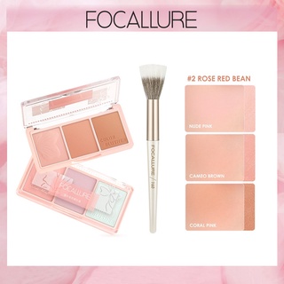 Focallure Sunset Garden บลัชออนพาเลท 3 สี / พาเลตต์ แป้งอัดแข็ง เนื้อแมตต์ ติดทนนาน น้ําหนักเบา แต่งหน้าหน้า