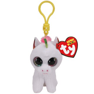 TY ตุ๊กตา ทีวาย Beanie Boos PIXY - white unicorn clip