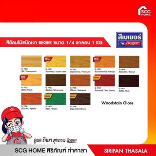 Beger Woodstain Gloss สีย้อมไม้ เบเยอร์ ชนิดเงา ขนาด 1/4 แกลลอน 1 KG.