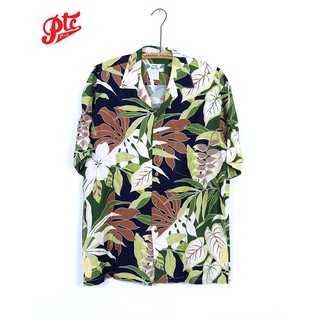 เสื้อฮาวาย Two Palms Tropical Forest Black