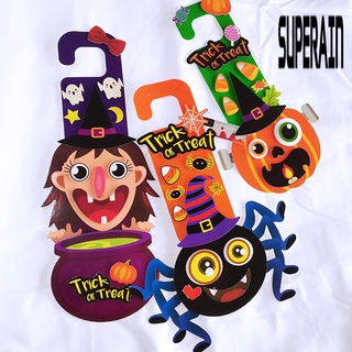 &lt;Halloween Decoration&gt; สติกเกอร์กระดาษ ลายการ์ตูนฮาโลวีน 3D สําหรับติดตกแต่งประตูบ้าน