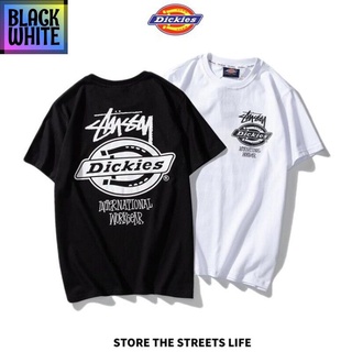 -Dickies &amp; Stussy เสื้อยืดแขนสั้นพิมพ์ลายแฟชั่น Street apparel Street apparel T-SHIRT unisex oversize