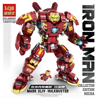 Chamaa ตัวต่อ ไอรอนแมน Blue Knight LQS85007  Anti-Hulk Red Robot