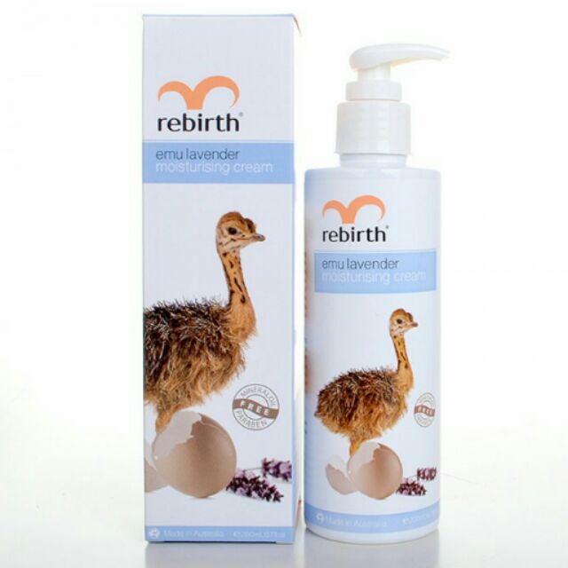 Rebirth Emu Lavender Moisturising Cream 200ml.โลชั่นบำรุงผิวเนื้อเนียนนุ่ม