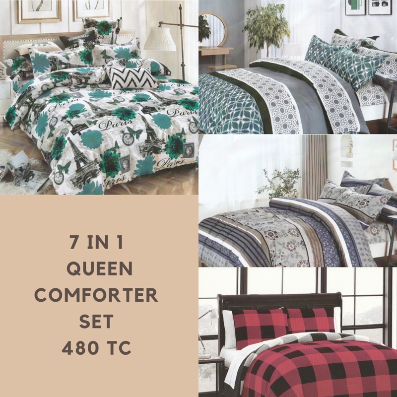 7 IN 1 QUEEN SIZE BEDSHEET WITH COMFORTER // CADAR SAIZ QUEEN 7 DALAM 1 DENGAN SELIMUT TEBAL!!!