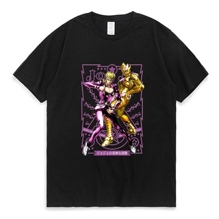 เสื้อยืดผู้ 【สไตล์ฮาราจูกุ】เสื้อยืด ผ้าฝ้าย 100% พิมพ์ลาย Jojo Bizarre Adventure สไตล์ญี่ปุ่น แนวสตรีท แฟชั่นฮาราจูกุ สํ