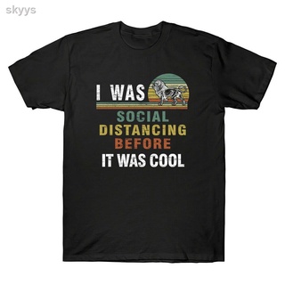 ✴✕Best Selling Man TShirt I Was Social Distancing Before It Cool Vintage Teemens Retro Cotton T-Shirt FASHION TEE Christ