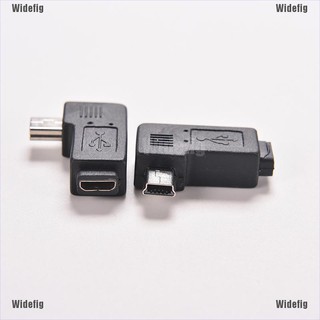 Widefig อะแดปเตอร์ USB Micro 5pin Male to Mini 5 Pin Male มุม 90 องศา