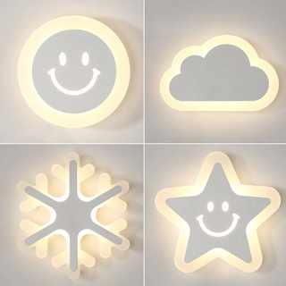 โคมไฟติดผนัง LED Smiley Wall Light Living Room ห้องนอนผนังข้างเตียงติดผนัง