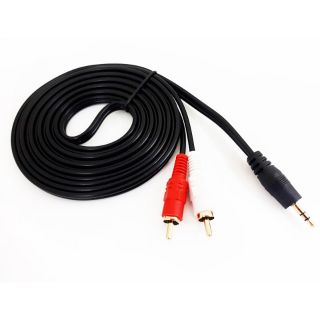 สายแปลงหัวต่อ Stereo ตัวผู้ (3.5 MM) ไปเป็น Port RCA หัว AV ตัวผู้ 2 หัว ขาว-แดง