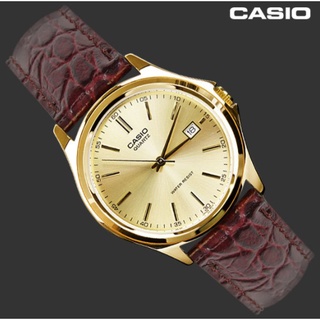 นาฬิกา Casio รุ่น MTP-1183Q-9A นาฬิกาผู้ชาย สายหนังแท้ หน้าปัดสีทอง - ของแท้ 100% รับประกันสินค้า 1 ปีเต็ม